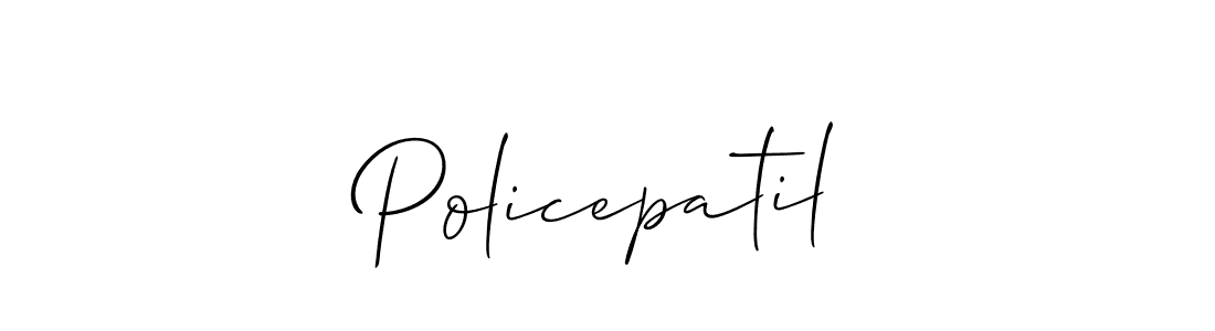 Use a signature maker to create a handwritten signature online. With this signature software, you can design (Allison_Script) your own signature for name Policepatil. Policepatil signature style 2 images and pictures png