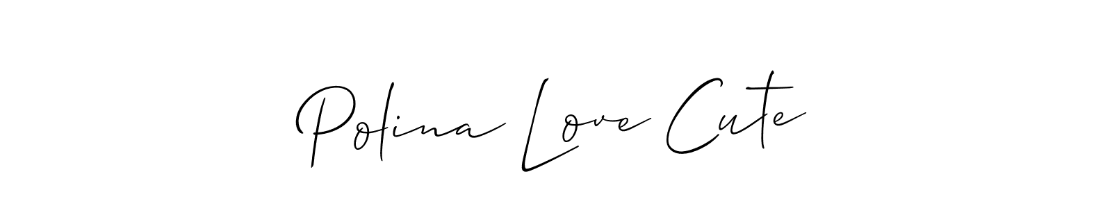 You can use this online signature creator to create a handwritten signature for the name Polina Love Cute. This is the best online autograph maker. Polina Love Cute signature style 2 images and pictures png