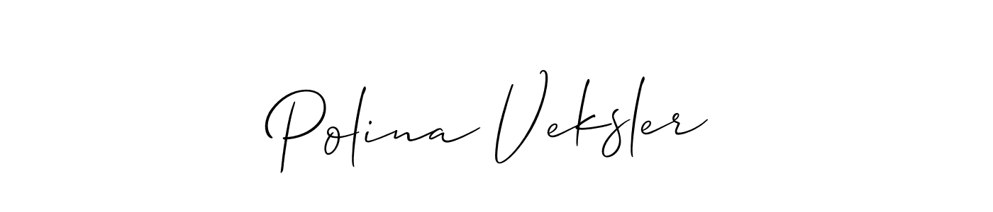 You should practise on your own different ways (Allison_Script) to write your name (Polina Veksler) in signature. don't let someone else do it for you. Polina Veksler signature style 2 images and pictures png