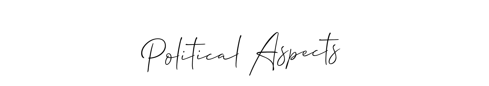 Allison_Script is a professional signature style that is perfect for those who want to add a touch of class to their signature. It is also a great choice for those who want to make their signature more unique. Get Political Aspects name to fancy signature for free. Political Aspects signature style 2 images and pictures png