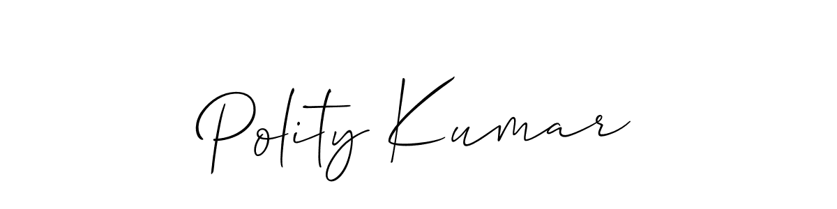 Use a signature maker to create a handwritten signature online. With this signature software, you can design (Allison_Script) your own signature for name Polity Kumar. Polity Kumar signature style 2 images and pictures png