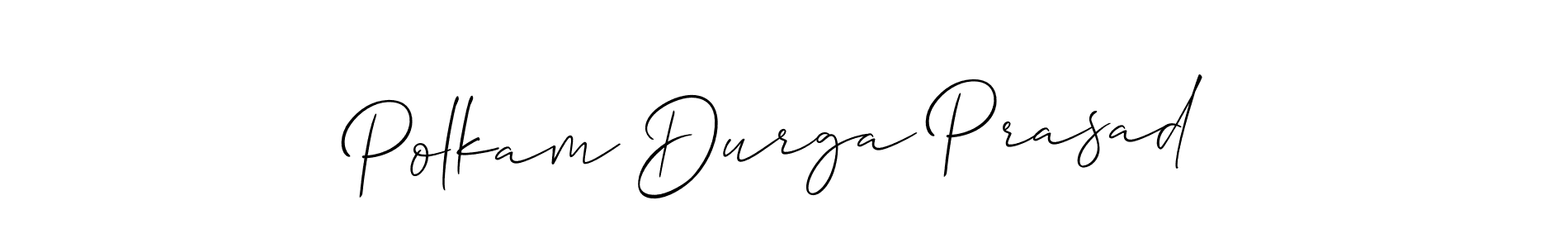 if you are searching for the best signature style for your name Polkam Durga Prasad. so please give up your signature search. here we have designed multiple signature styles  using Allison_Script. Polkam Durga Prasad signature style 2 images and pictures png