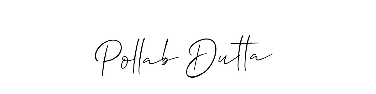 Make a beautiful signature design for name Pollab Dutta. With this signature (Allison_Script) style, you can create a handwritten signature for free. Pollab Dutta signature style 2 images and pictures png