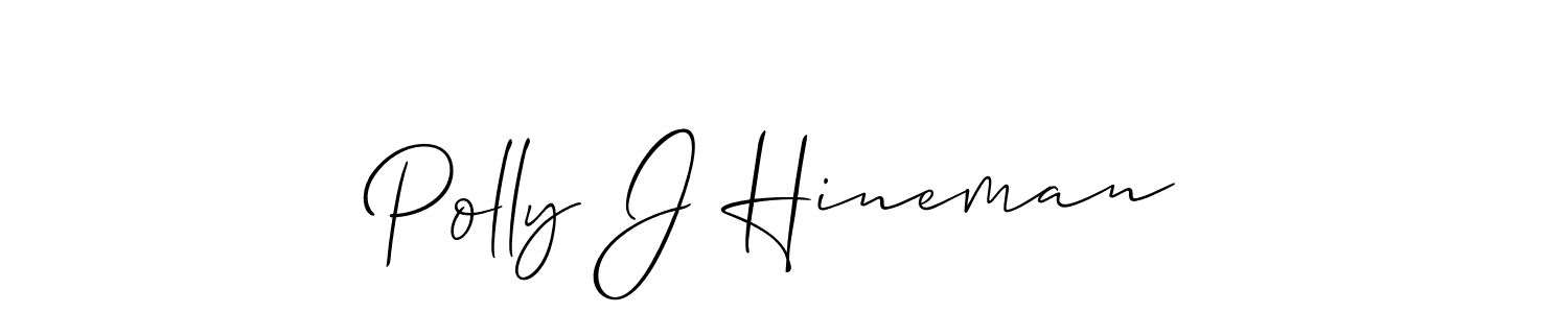 Make a short Polly J Hineman signature style. Manage your documents anywhere anytime using Allison_Script. Create and add eSignatures, submit forms, share and send files easily. Polly J Hineman signature style 2 images and pictures png