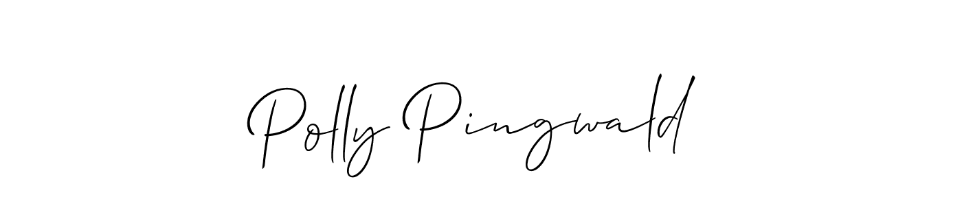 You should practise on your own different ways (Allison_Script) to write your name (Polly Pingwald) in signature. don't let someone else do it for you. Polly Pingwald signature style 2 images and pictures png