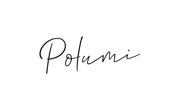 Create a beautiful signature design for name Polumi. With this signature (Allison_Script) fonts, you can make a handwritten signature for free. Polumi signature style 2 images and pictures png