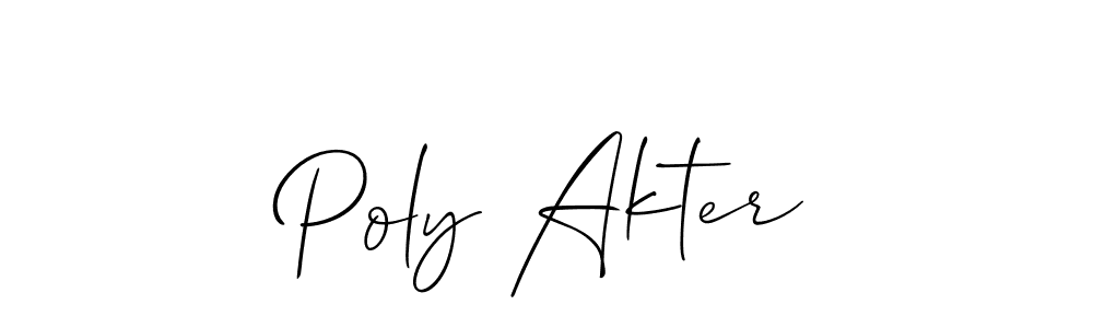 How to make Poly Akter name signature. Use Allison_Script style for creating short signs online. This is the latest handwritten sign. Poly Akter signature style 2 images and pictures png