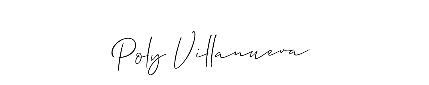 You should practise on your own different ways (Allison_Script) to write your name (Poly Villanueva) in signature. don't let someone else do it for you. Poly Villanueva signature style 2 images and pictures png