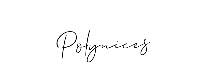 Use a signature maker to create a handwritten signature online. With this signature software, you can design (Allison_Script) your own signature for name Polynices. Polynices signature style 2 images and pictures png