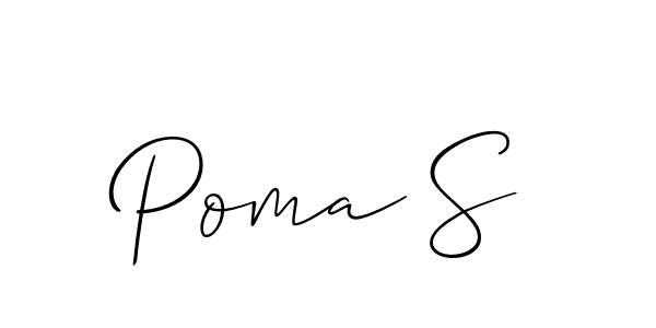 Make a beautiful signature design for name Poma S. With this signature (Allison_Script) style, you can create a handwritten signature for free. Poma S signature style 2 images and pictures png
