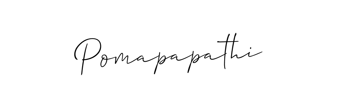 How to make Pomapapathi name signature. Use Allison_Script style for creating short signs online. This is the latest handwritten sign. Pomapapathi signature style 2 images and pictures png