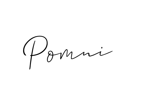 Make a beautiful signature design for name Pomni. With this signature (Allison_Script) style, you can create a handwritten signature for free. Pomni signature style 2 images and pictures png
