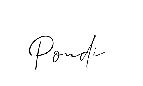 How to make Pondi name signature. Use Allison_Script style for creating short signs online. This is the latest handwritten sign. Pondi signature style 2 images and pictures png