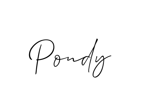 Also we have Pondy name is the best signature style. Create professional handwritten signature collection using Allison_Script autograph style. Pondy signature style 2 images and pictures png