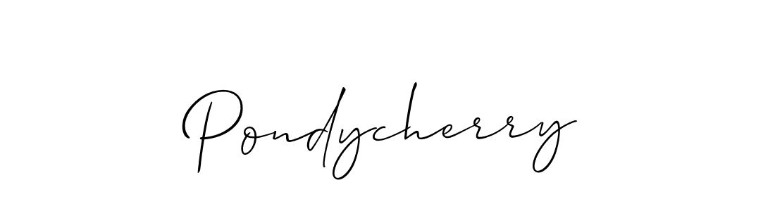How to make Pondycherry name signature. Use Allison_Script style for creating short signs online. This is the latest handwritten sign. Pondycherry signature style 2 images and pictures png
