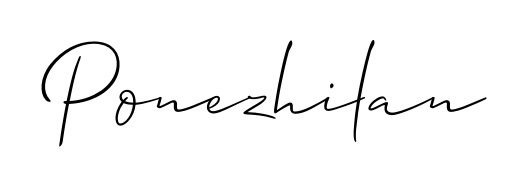 Similarly Allison_Script is the best handwritten signature design. Signature creator online. You can use it as an online autograph creator for name Ponezhilan. Ponezhilan signature style 2 images and pictures png