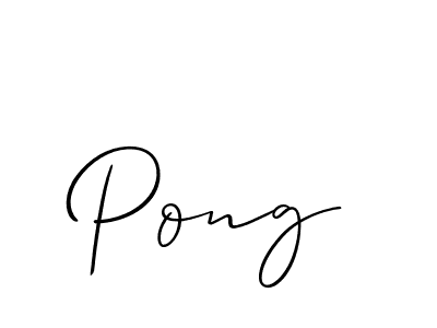 Use a signature maker to create a handwritten signature online. With this signature software, you can design (Allison_Script) your own signature for name Pong. Pong signature style 2 images and pictures png