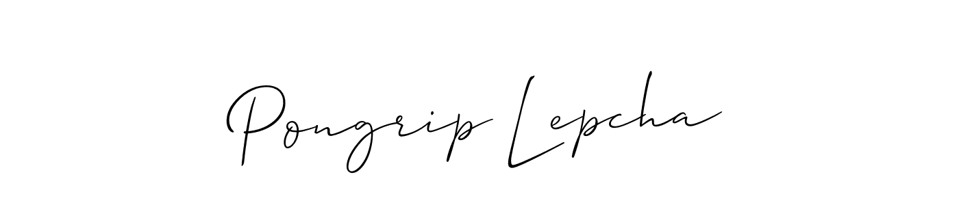 Pongrip Lepcha stylish signature style. Best Handwritten Sign (Allison_Script) for my name. Handwritten Signature Collection Ideas for my name Pongrip Lepcha. Pongrip Lepcha signature style 2 images and pictures png