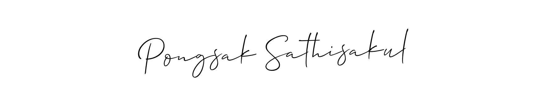 The best way (Allison_Script) to make a short signature is to pick only two or three words in your name. The name Pongsak Sathisakul include a total of six letters. For converting this name. Pongsak Sathisakul signature style 2 images and pictures png