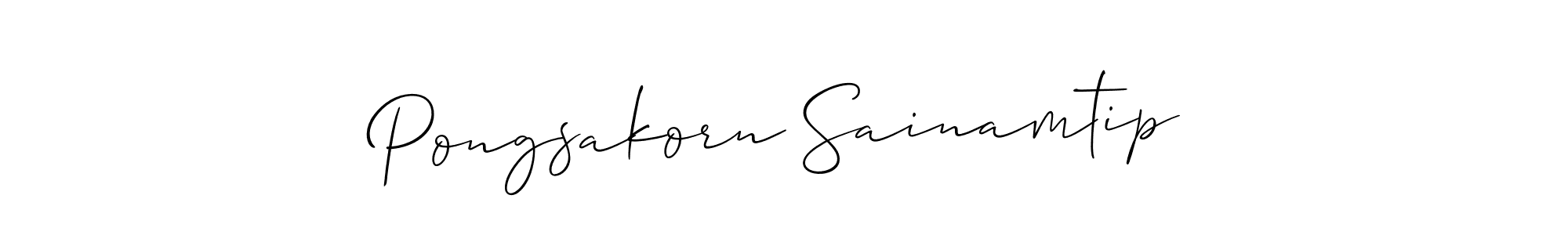 Create a beautiful signature design for name Pongsakorn Sainamtip. With this signature (Allison_Script) fonts, you can make a handwritten signature for free. Pongsakorn Sainamtip signature style 2 images and pictures png