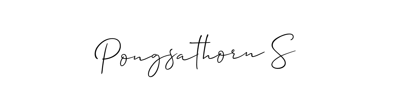 Pongsathorn S stylish signature style. Best Handwritten Sign (Allison_Script) for my name. Handwritten Signature Collection Ideas for my name Pongsathorn S. Pongsathorn S signature style 2 images and pictures png