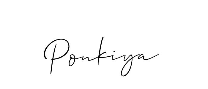 Ponkiya stylish signature style. Best Handwritten Sign (Allison_Script) for my name. Handwritten Signature Collection Ideas for my name Ponkiya. Ponkiya signature style 2 images and pictures png