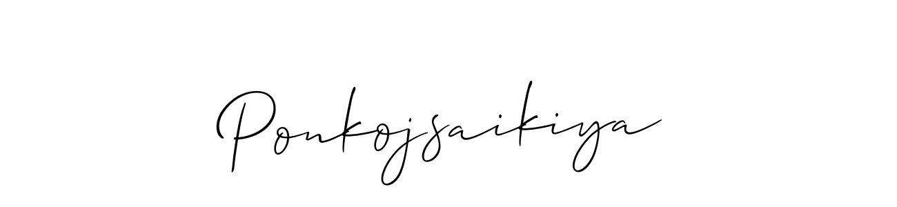 The best way (Allison_Script) to make a short signature is to pick only two or three words in your name. The name Ponkojsaikiya include a total of six letters. For converting this name. Ponkojsaikiya signature style 2 images and pictures png