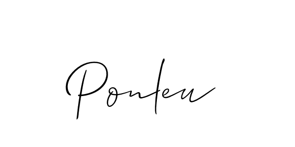 It looks lik you need a new signature style for name Ponleu. Design unique handwritten (Allison_Script) signature with our free signature maker in just a few clicks. Ponleu signature style 2 images and pictures png