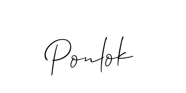How to Draw Ponlok signature style? Allison_Script is a latest design signature styles for name Ponlok. Ponlok signature style 2 images and pictures png