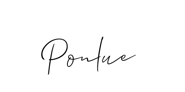 How to make Ponlue signature? Allison_Script is a professional autograph style. Create handwritten signature for Ponlue name. Ponlue signature style 2 images and pictures png