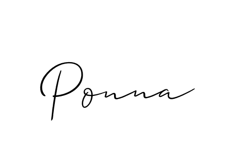 Use a signature maker to create a handwritten signature online. With this signature software, you can design (Allison_Script) your own signature for name Ponna. Ponna signature style 2 images and pictures png