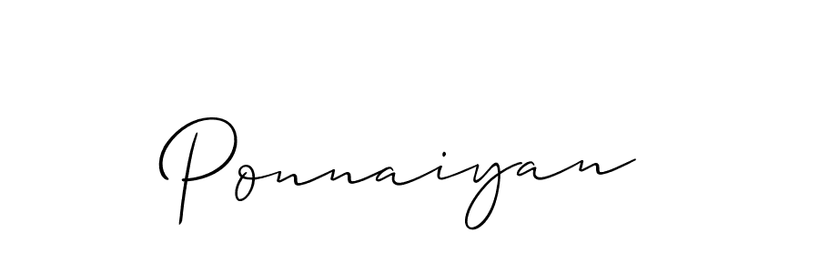 How to make Ponnaiyan name signature. Use Allison_Script style for creating short signs online. This is the latest handwritten sign. Ponnaiyan signature style 2 images and pictures png