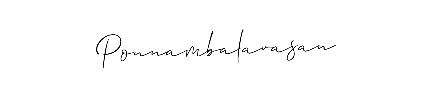 Design your own signature with our free online signature maker. With this signature software, you can create a handwritten (Allison_Script) signature for name Ponnambalavasan. Ponnambalavasan signature style 2 images and pictures png