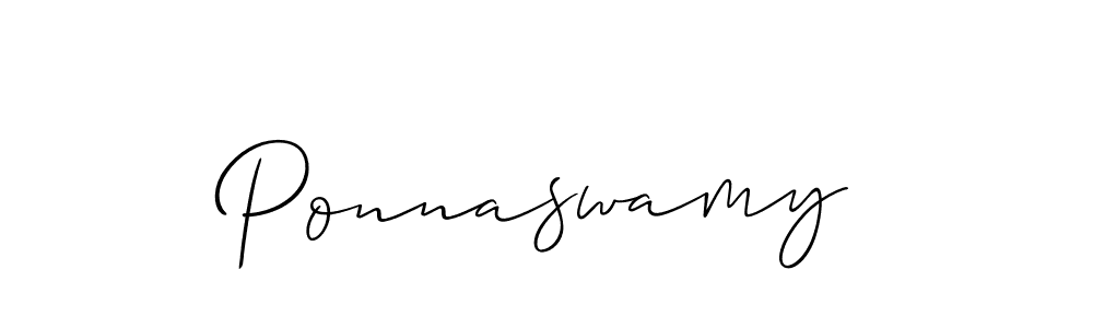 Create a beautiful signature design for name Ponnaswamy. With this signature (Allison_Script) fonts, you can make a handwritten signature for free. Ponnaswamy signature style 2 images and pictures png