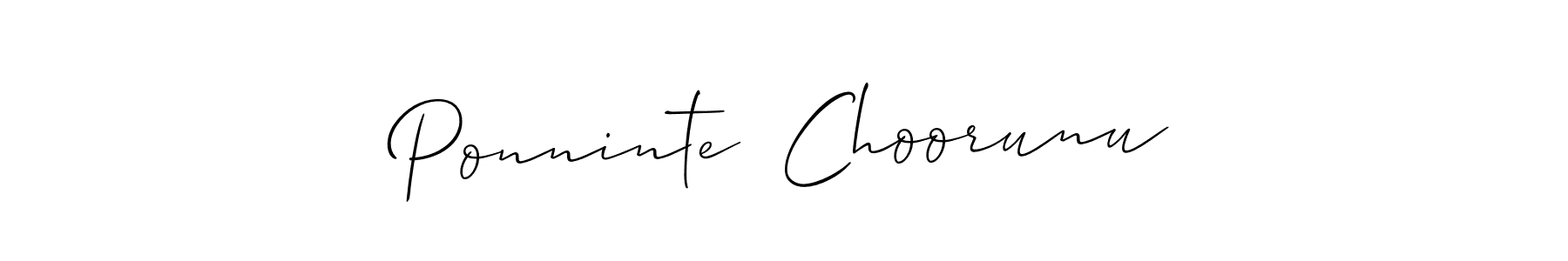 Check out images of Autograph of Ponninte  Choorunu name. Actor Ponninte  Choorunu Signature Style. Allison_Script is a professional sign style online. Ponninte  Choorunu signature style 2 images and pictures png