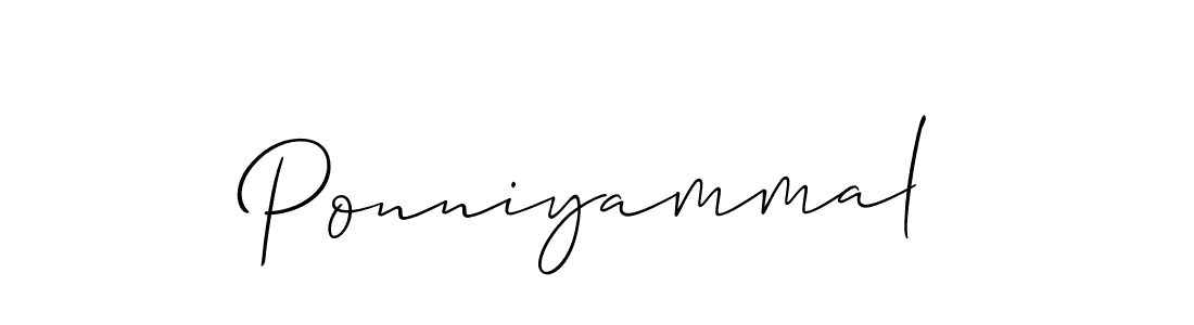 Use a signature maker to create a handwritten signature online. With this signature software, you can design (Allison_Script) your own signature for name Ponniyammal. Ponniyammal signature style 2 images and pictures png