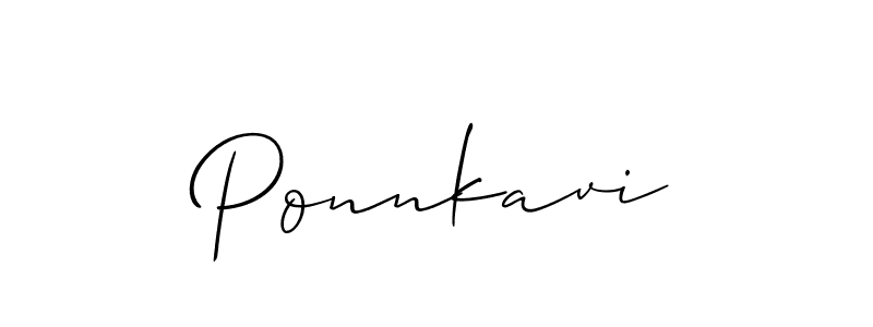 Make a beautiful signature design for name Ponnkavi. With this signature (Allison_Script) style, you can create a handwritten signature for free. Ponnkavi signature style 2 images and pictures png