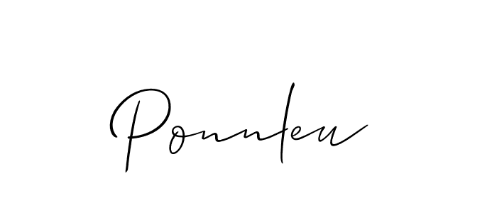 How to make Ponnleu name signature. Use Allison_Script style for creating short signs online. This is the latest handwritten sign. Ponnleu signature style 2 images and pictures png