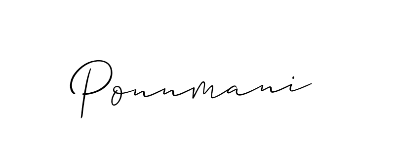 Create a beautiful signature design for name Ponnmani. With this signature (Allison_Script) fonts, you can make a handwritten signature for free. Ponnmani signature style 2 images and pictures png