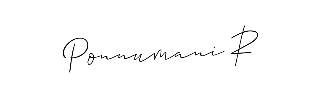 You can use this online signature creator to create a handwritten signature for the name Ponnumani R. This is the best online autograph maker. Ponnumani R signature style 2 images and pictures png