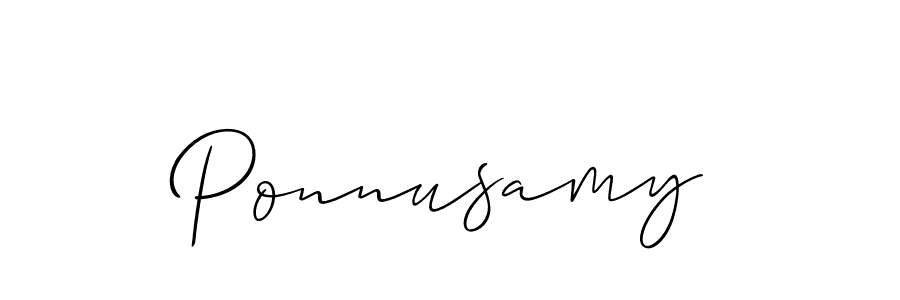 Make a beautiful signature design for name Ponnusamy. With this signature (Allison_Script) style, you can create a handwritten signature for free. Ponnusamy signature style 2 images and pictures png