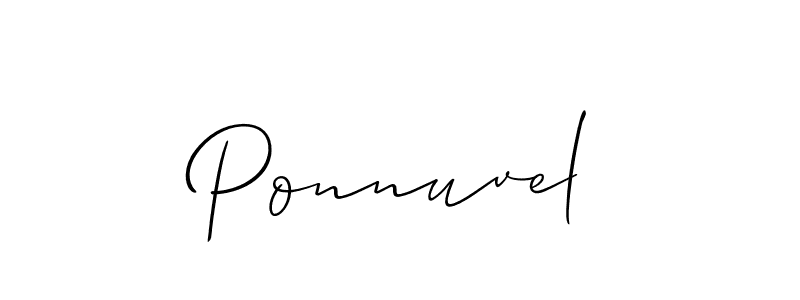 You should practise on your own different ways (Allison_Script) to write your name (Ponnuvel) in signature. don't let someone else do it for you. Ponnuvel signature style 2 images and pictures png