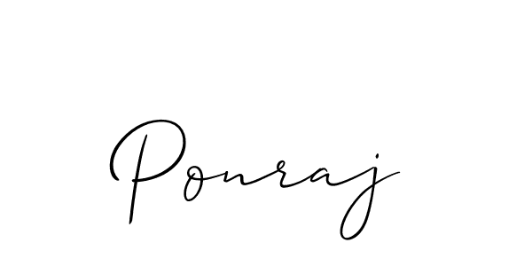 Create a beautiful signature design for name Ponraj. With this signature (Allison_Script) fonts, you can make a handwritten signature for free. Ponraj signature style 2 images and pictures png