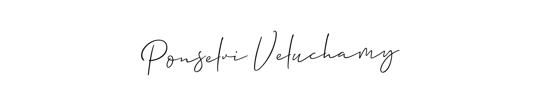 Ponselvi Veluchamy stylish signature style. Best Handwritten Sign (Allison_Script) for my name. Handwritten Signature Collection Ideas for my name Ponselvi Veluchamy. Ponselvi Veluchamy signature style 2 images and pictures png