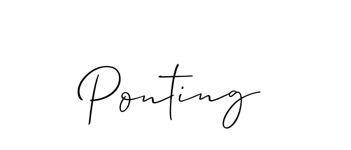 Allison_Script is a professional signature style that is perfect for those who want to add a touch of class to their signature. It is also a great choice for those who want to make their signature more unique. Get Ponting name to fancy signature for free. Ponting signature style 2 images and pictures png