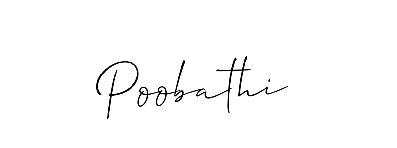 Create a beautiful signature design for name Poobathi. With this signature (Allison_Script) fonts, you can make a handwritten signature for free. Poobathi signature style 2 images and pictures png