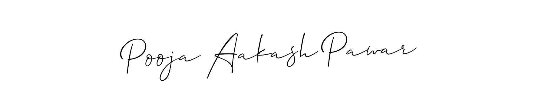 Create a beautiful signature design for name Pooja Aakash Pawar. With this signature (Allison_Script) fonts, you can make a handwritten signature for free. Pooja Aakash Pawar signature style 2 images and pictures png