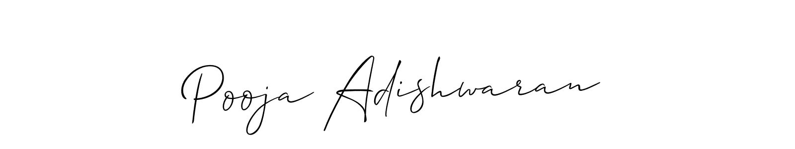Make a beautiful signature design for name Pooja Adishwaran. With this signature (Allison_Script) style, you can create a handwritten signature for free. Pooja Adishwaran signature style 2 images and pictures png