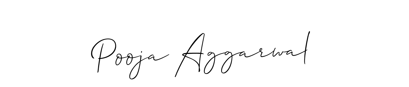 Also we have Pooja Aggarwal name is the best signature style. Create professional handwritten signature collection using Allison_Script autograph style. Pooja Aggarwal signature style 2 images and pictures png