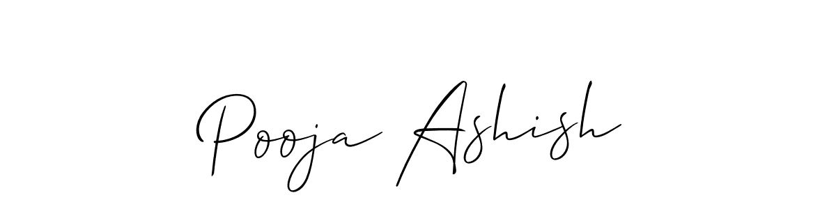 How to Draw Pooja Ashish signature style? Allison_Script is a latest design signature styles for name Pooja Ashish. Pooja Ashish signature style 2 images and pictures png